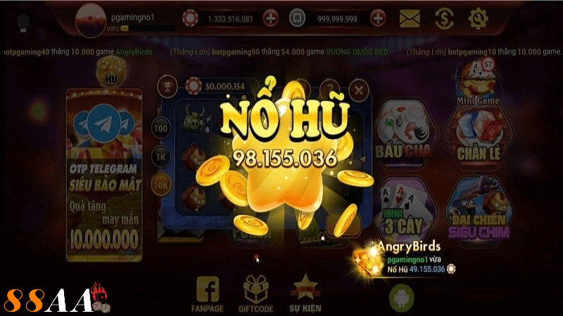 Game nỗ hũ đổi thưởng tại 88aa